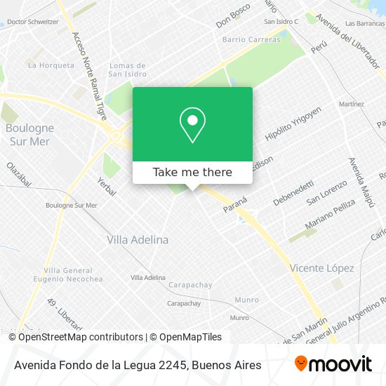 Mapa de Avenida Fondo de la Legua 2245