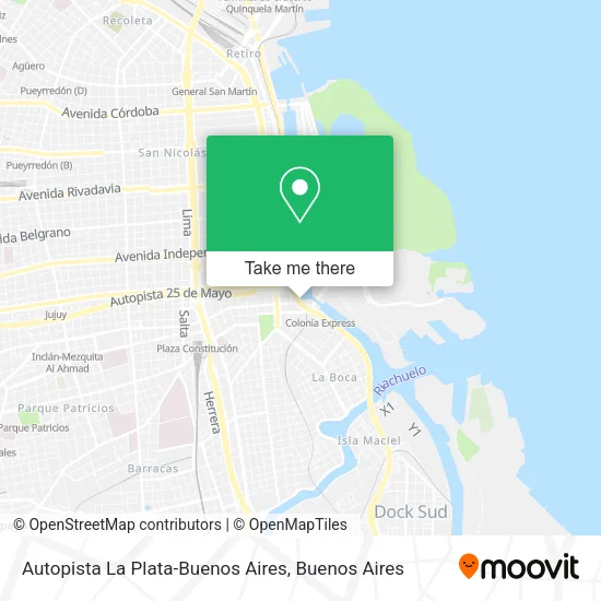 Autopista La Plata-Buenos Aires map