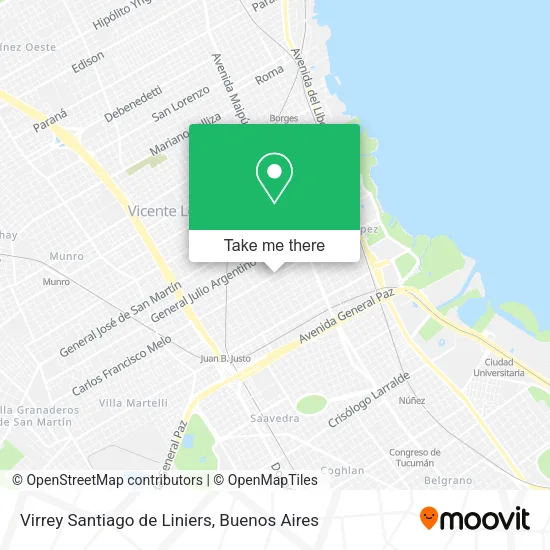 Mapa de Virrey Santiago de Liniers
