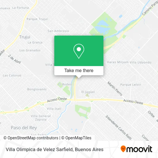 Mapa de Villa Olimpica de Velez Sarfield
