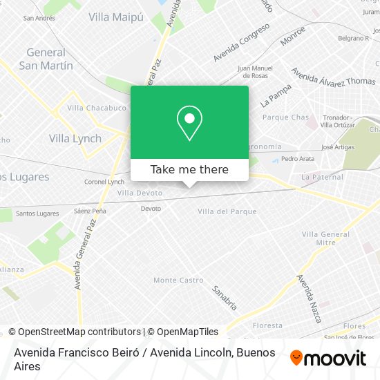 Avenida Francisco Beiró / Avenida Lincoln map