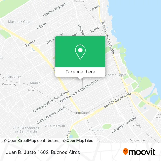 Mapa de Juan B. Justo 1602