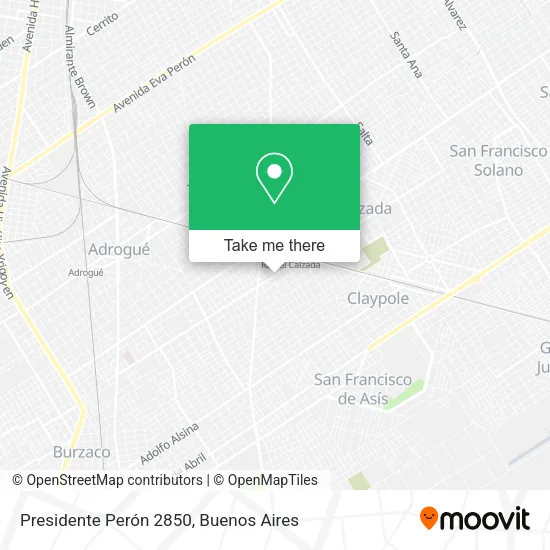 Mapa de Presidente Perón 2850