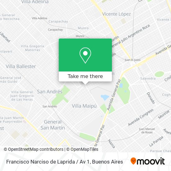 Francisco Narciso de Laprida / Av 1 map