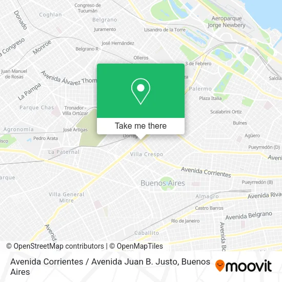 Avenida Corrientes / Avenida Juan B. Justo map