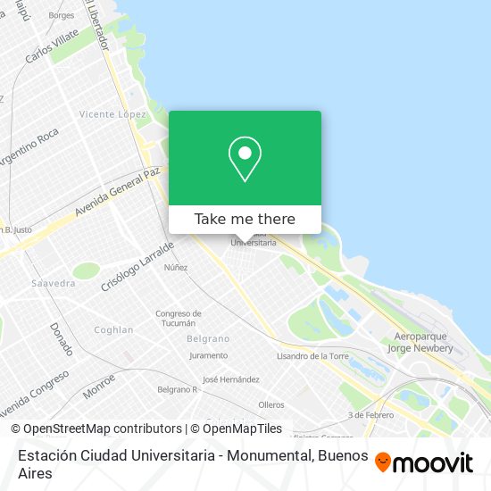 Mapa de Estación Ciudad Universitaria - Monumental