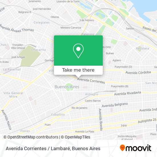 Mapa de Avenida Corrientes / Lambaré