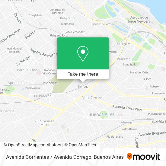 Mapa de Avenida Corrientes / Avenida Dorrego