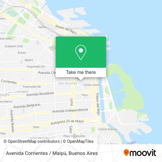 Mapa de Avenida Corrientes / Maipú