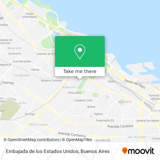 Embajada de los Estados Unidos map