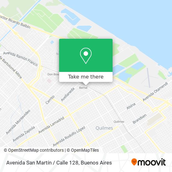 Avenida San Martín / Calle 128 map