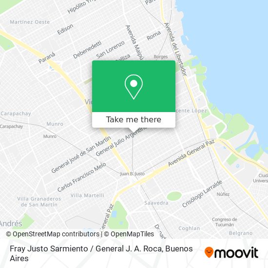 Fray Justo Sarmiento / General J. A. Roca map