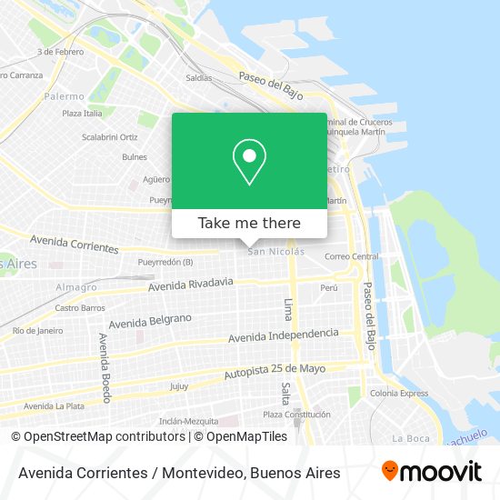 Avenida Corrientes / Montevideo map