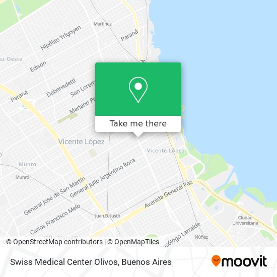 Swiss Medical Center Olivos map