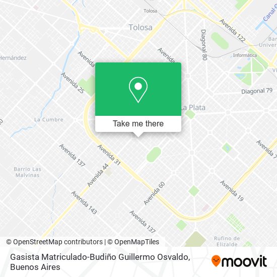 Mapa de Gasista Matriculado-Budiño Guillermo Osvaldo