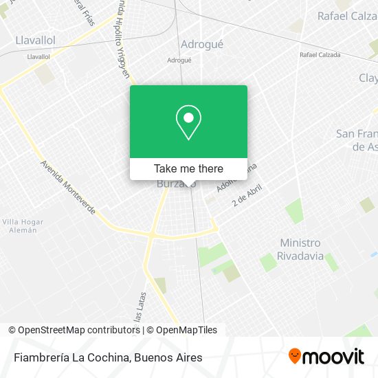 Mapa de Fiambrería La Cochina