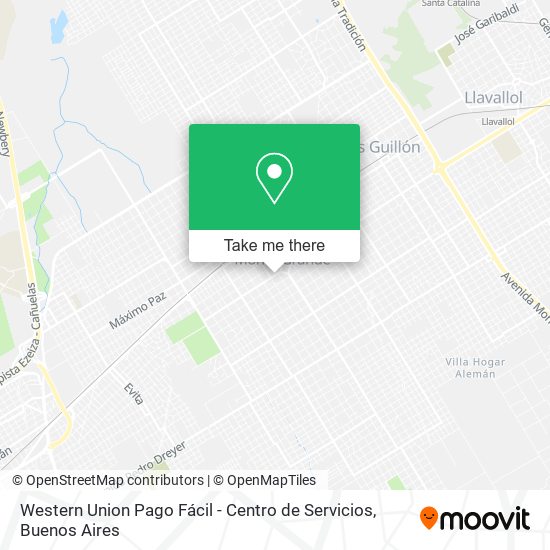 Mapa de Western Union Pago Fácil - Centro de Servicios