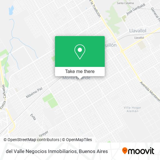 Mapa de del Valle Negocios Inmobiliarios