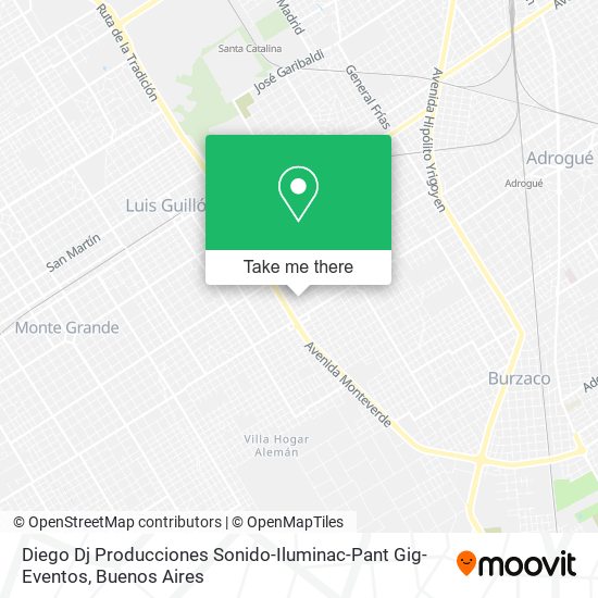 Mapa de Diego Dj Producciones Sonido-Iluminac-Pant Gig-Eventos