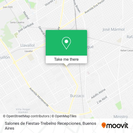 Mapa de Salones de Fiestas-Trebelno Recepciones