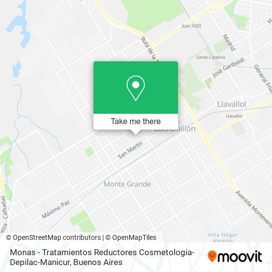 Mapa de Monas - Tratamientos Reductores Cosmetologia-Depilac-Manicur