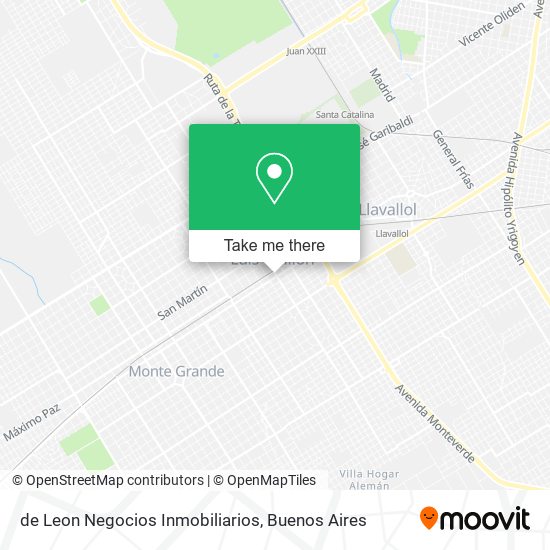 de Leon Negocios Inmobiliarios map