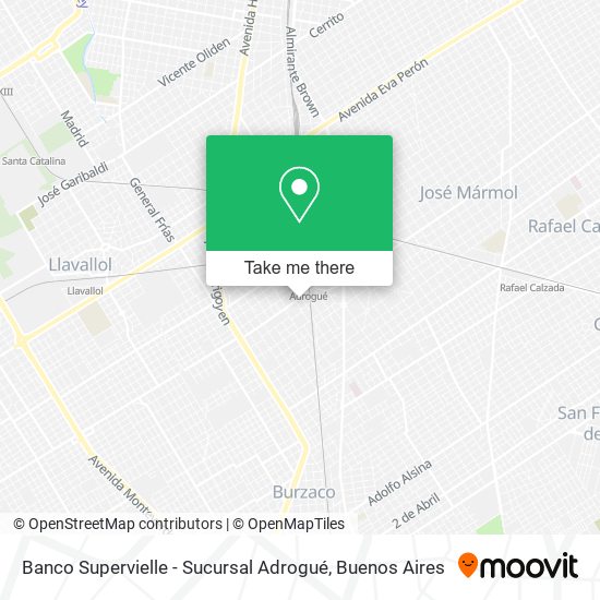 Mapa de Banco Supervielle - Sucursal Adrogué