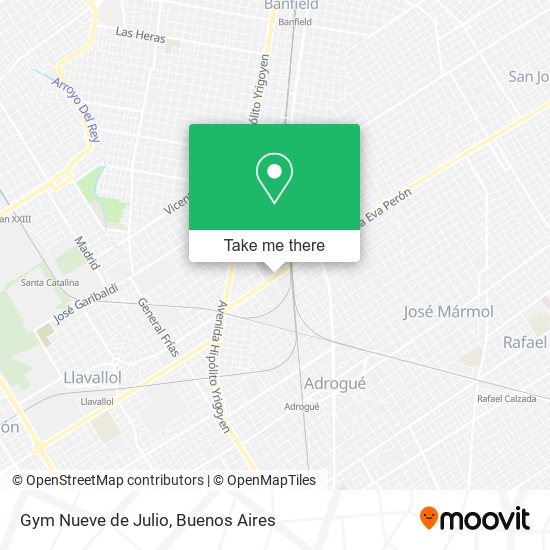 Gym Nueve de Julio map