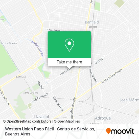 Mapa de Western Union Pago Fácil - Centro de Servicios