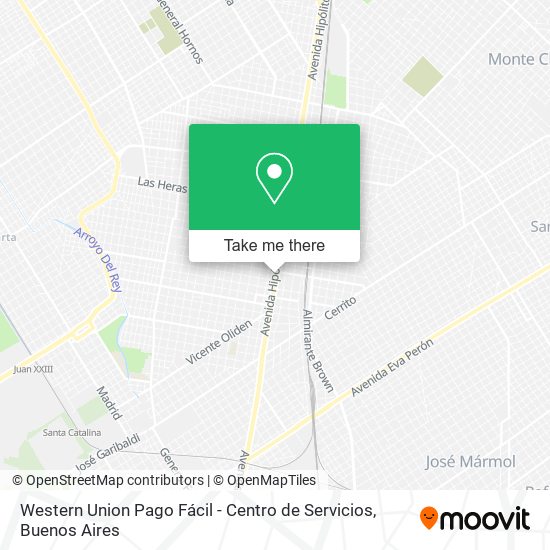 Mapa de Western Union Pago Fácil - Centro de Servicios