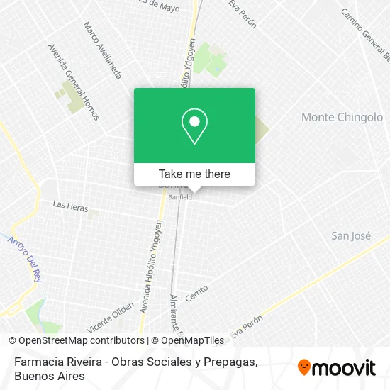 Mapa de Farmacia Riveira - Obras Sociales y Prepagas
