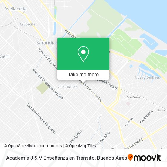 Academia J & V Enseñanza en Transito map