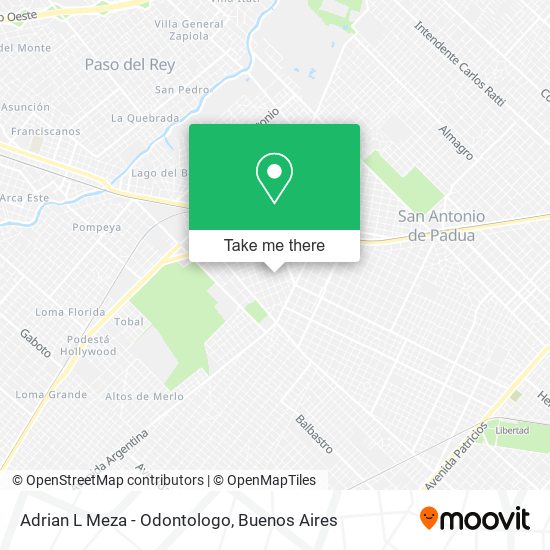 Mapa de Adrian L Meza - Odontologo