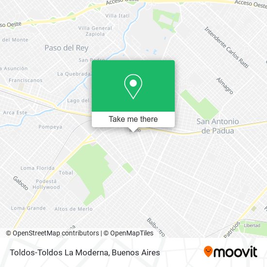Mapa de Toldos-Toldos La Moderna