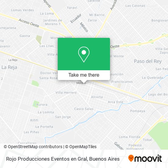 Rojo Producciones Eventos en Gral map