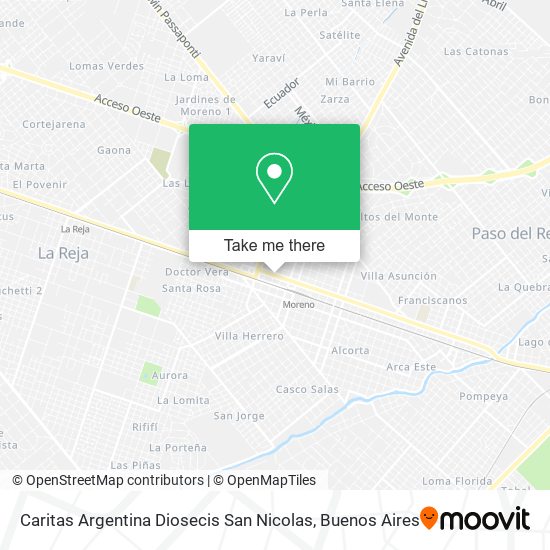 Mapa de Caritas Argentina Diosecis San Nicolas