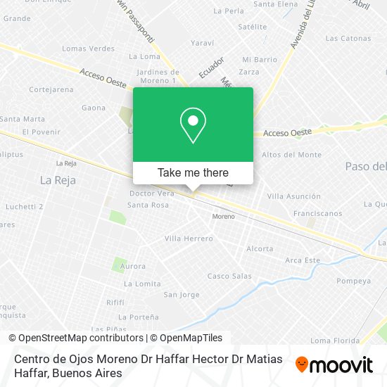 Mapa de Centro de Ojos Moreno Dr Haffar Hector Dr Matias Haffar