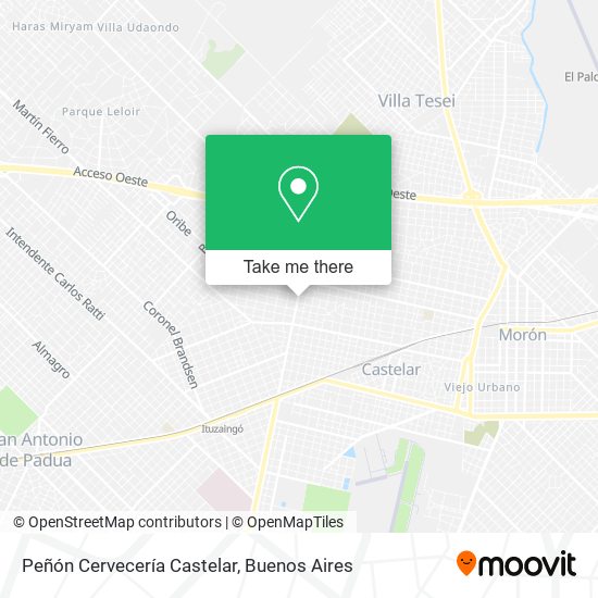 Peñón Cervecería Castelar map