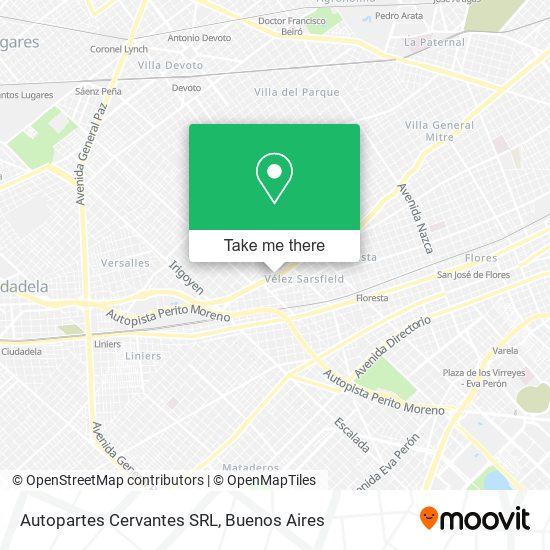 Mapa de Autopartes Cervantes SRL