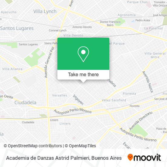 Academia de Danzas Astrid Palmieri map