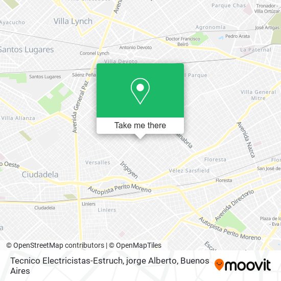Mapa de Tecnico Electricistas-Estruch, jorge Alberto