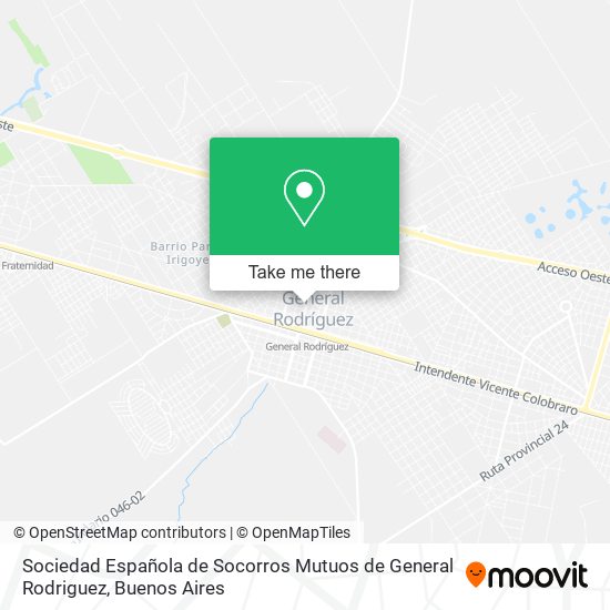 Mapa de Sociedad Española de Socorros Mutuos de General Rodriguez