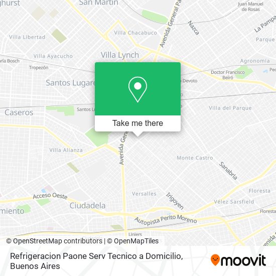 Refrigeracion Paone Serv Tecnico a Domicilio map