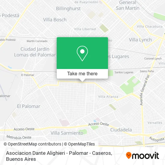 Asociacion Dante Alighieri - Palomar - Caseros map