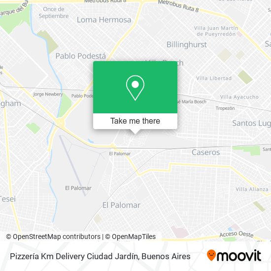 Pizzería Km Delivery Ciudad Jardín map