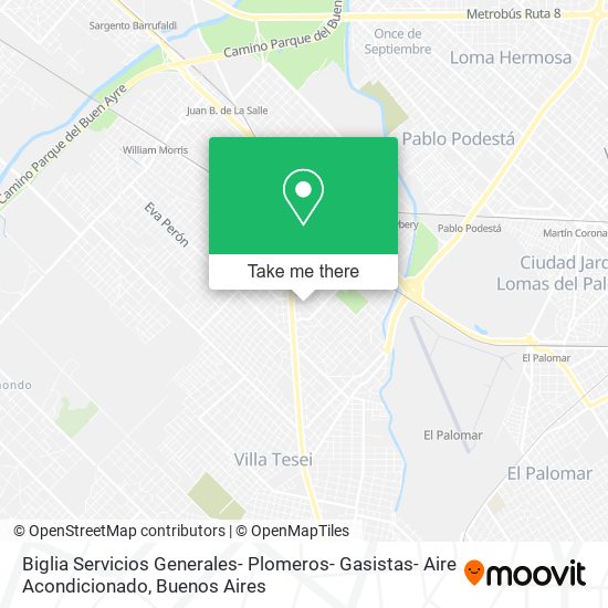 Biglia Servicios Generales- Plomeros- Gasistas- Aire Acondicionado map