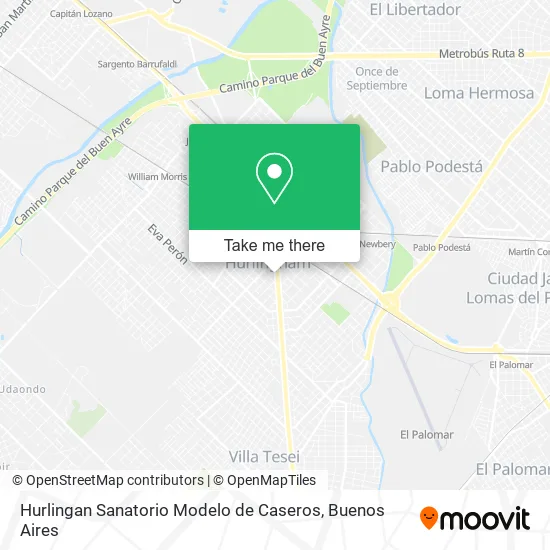 Mapa de Hurlingan Sanatorio Modelo de Caseros