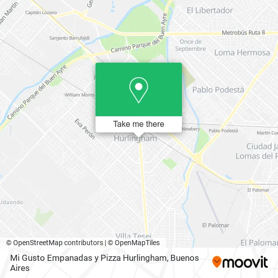 Mapa de Mi Gusto Empanadas y Pizza Hurlingham