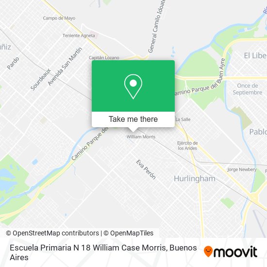 Mapa de Escuela Primaria N 18 William Case Morris