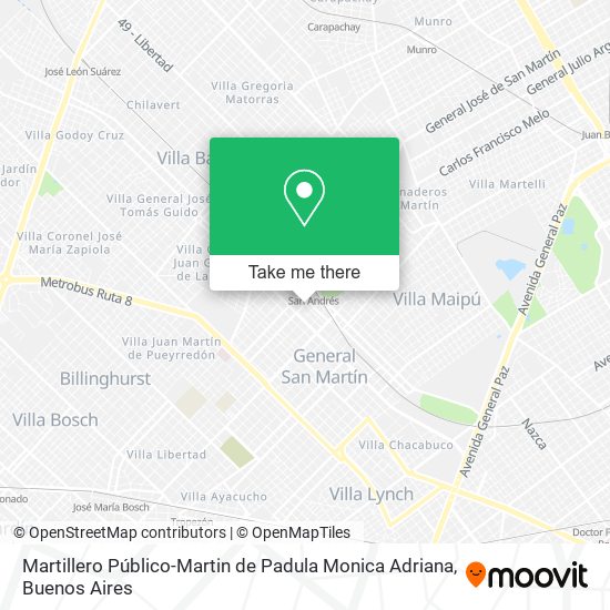 Mapa de Martillero Público-Martin de Padula Monica Adriana